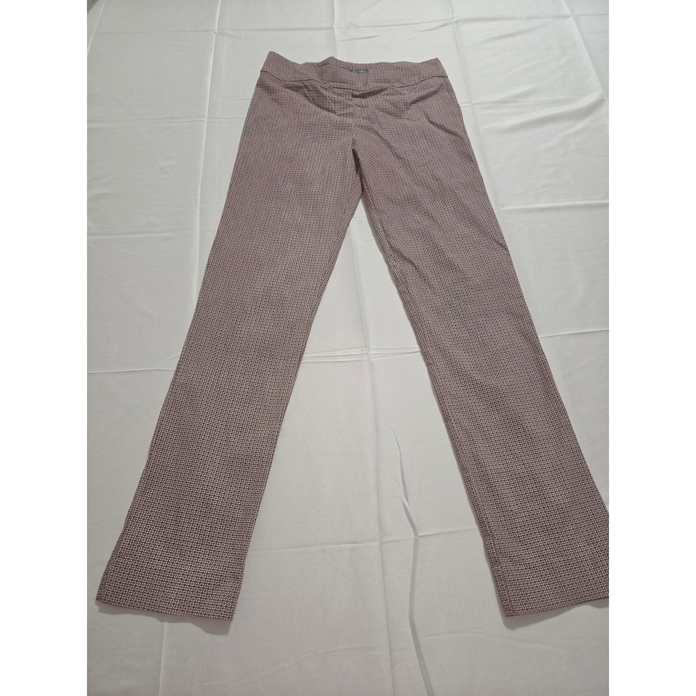 Erica Taylor Stitch Fix Burgundy Geometric Print Pull On Slim Leg Pants Medium